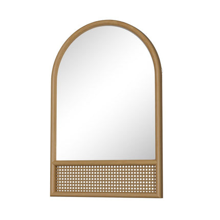 36" Brown Solid Wood Arch Framed Accent Mirror