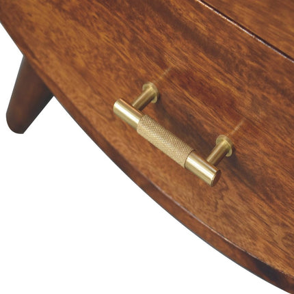 29" Brown Solid Wood Two Drawer Nightstand