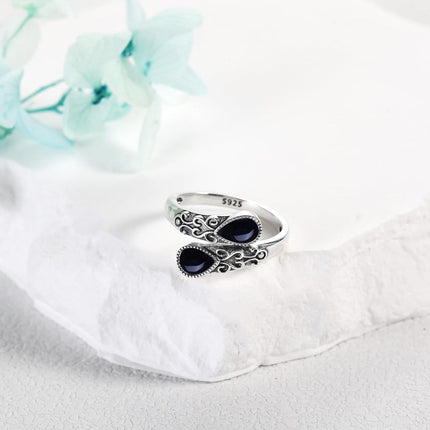 925 Sterling Silver Open Adjustable Band Ring for Women Jewelry Gifts