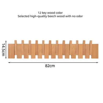 Solid Wood Simplicity Keys Clothes Hook Wall Home Door Hallway Hanger Punch-free