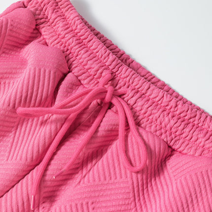 Strawberry Pink Ultra Loose Textured 2pcs Slouchy Outfit