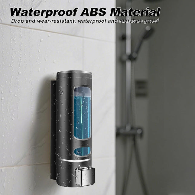 Black 400Ml Soap Dispenser: a Manual ABS Wall-Mounted Soap Dispenser Suitable for Shower Gel,