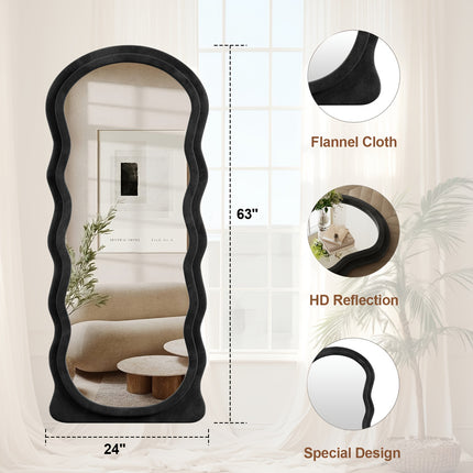 Full-Length Floor Mirror - Full Mirror Full Body Mirror For Bedroom Floor Mirror Full Body Wavy Mirror Extra Large