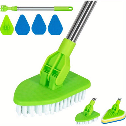 Cleaning Brush with Long Extendable Handle, Lightweight Detachable Shower Scrubber for Cleaning