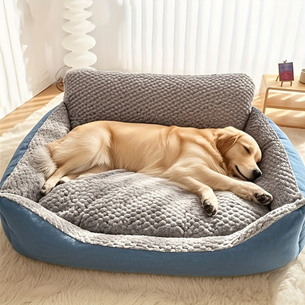 Extra-Large Luxury Plush Pet Sofa Bed - Thick, Warm with High Backrest for Cats & Dogs, Easy Clean, All-Season Comfort
