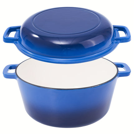 6QT Cast Iron Dutch Oven Pot | Enameled Pots With Lid For Bread Baking, Cooking, Stewing,