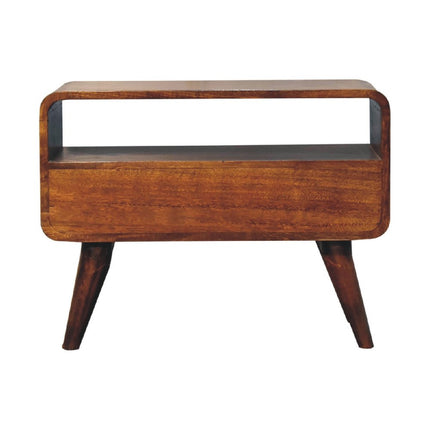 24" Brown Solid Wood Fireplace TV Stand