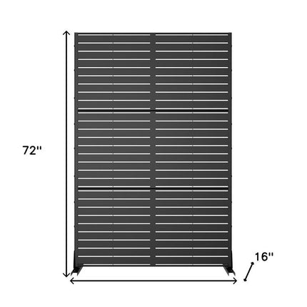 72" Black Steel Three Panel Screen Room Divider