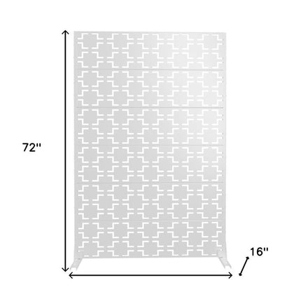 72" White Steel Six Panel Screen Room Divider