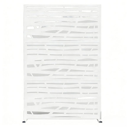 72" White Steel Three Panel Screen Room Divider