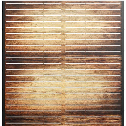 72" Brown Steel Three Panel Screen Room Divider