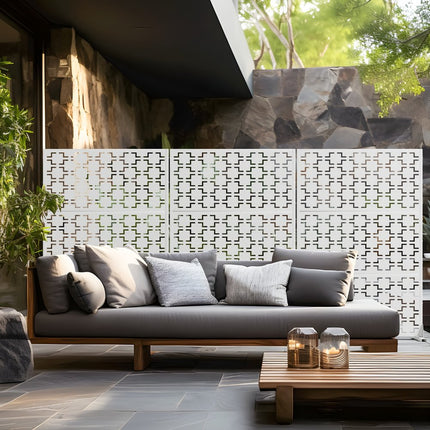 72" White Steel Three Panel Screen Room Divider