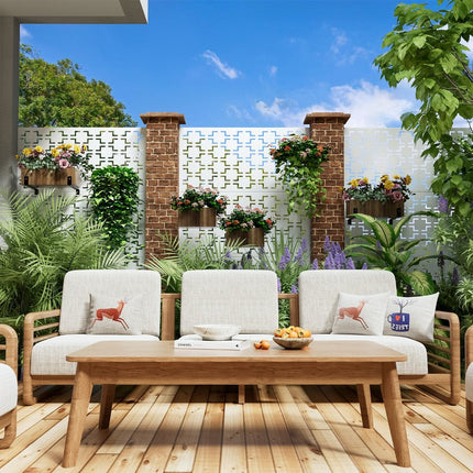 72" White Steel Three Panel Screen Room Divider