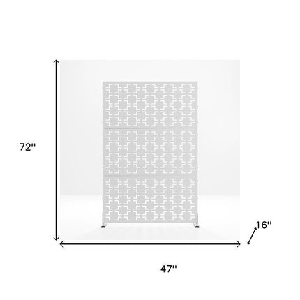 72" White Steel Three Panel Screen Room Divider