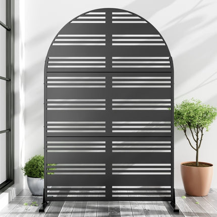 72" Black Steel Three Panel Screen Room Divider