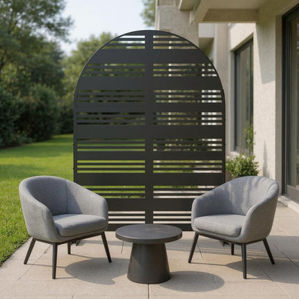 72" Black Steel Three Panel Screen Room Divider