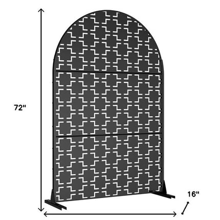 72" Black Steel Three Panel Screen Room Divider