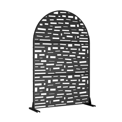 72" Black Steel Three Panel Screen Room Divider