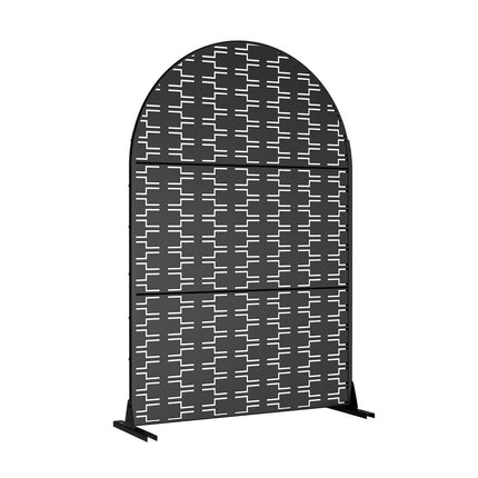 72" Black Steel Three Panel Screen Room Divider