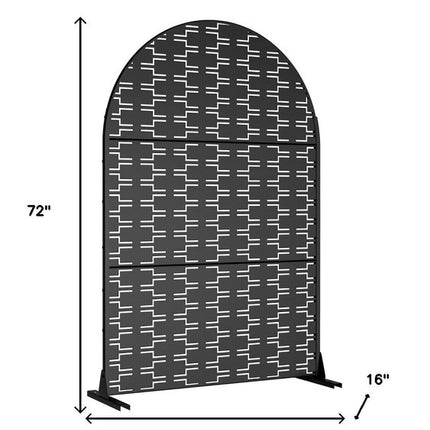 72" Black Steel Three Panel Screen Room Divider
