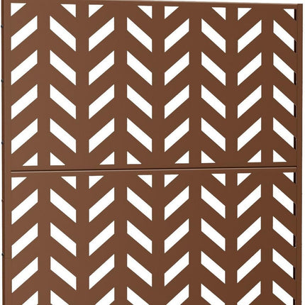 72" Brown Steel Three Panel Screen Room Divider