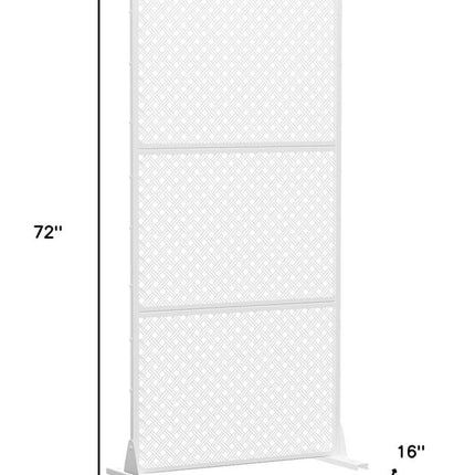 72" White Steel Three Panel Screen Room Divider