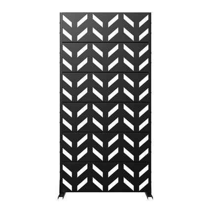 72" Black Steel Six Panel Screen Room Divider