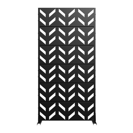 72" Black Steel Six Panel Screen Room Divider