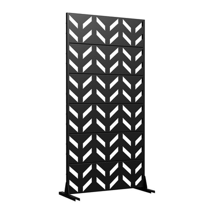 72" Black Steel Six Panel Screen Room Divider