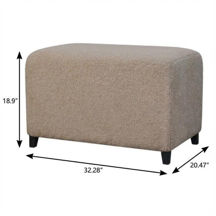 32" Brown Boucle Footstool
