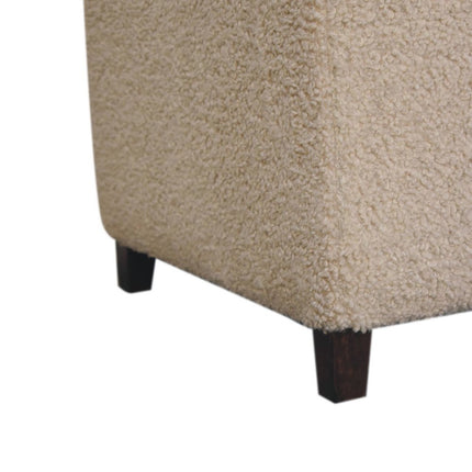 32" Brown Boucle Footstool