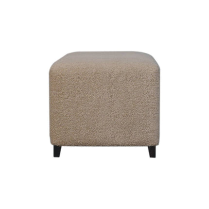 32" Brown Boucle Footstool