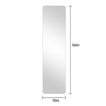 56" Silver Frameless Full Length Hanging Mirror