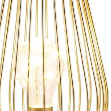 8" Gold Geometric Novelty Lantern With Novelty Shade
