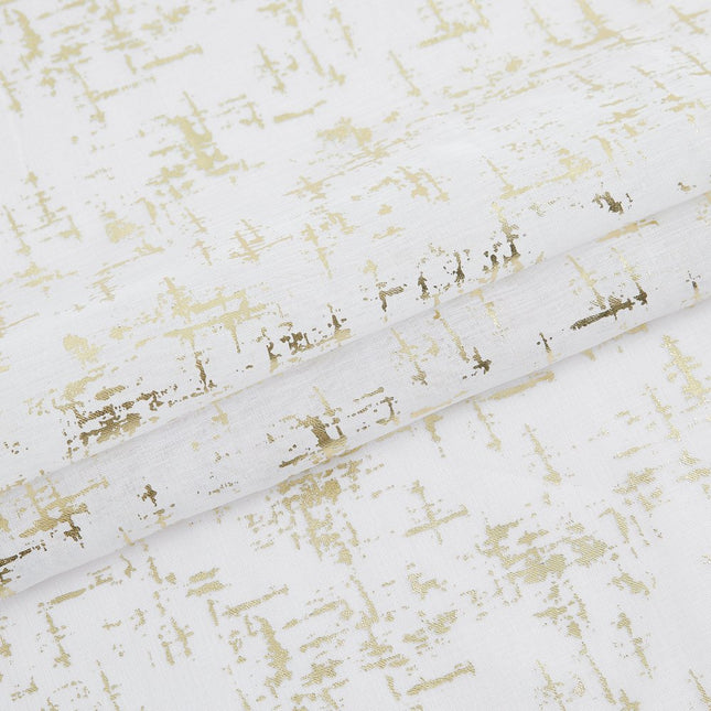 72" White And Gold Abstract Shower Curtain