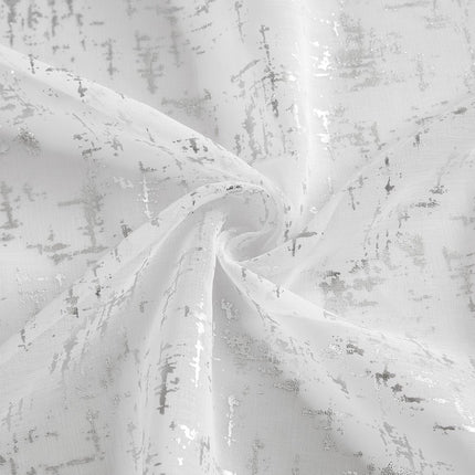72" White And Silver Abstract Shower Curtain
