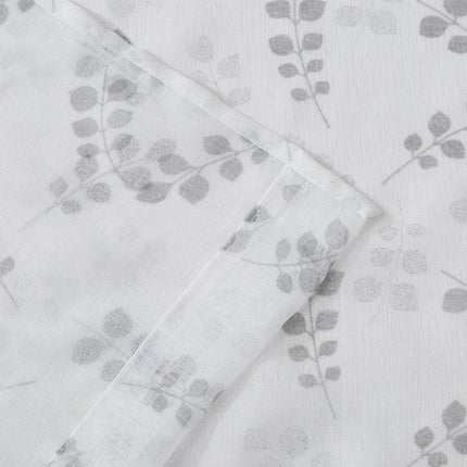 72" White And Silver Floral Shower Curtain