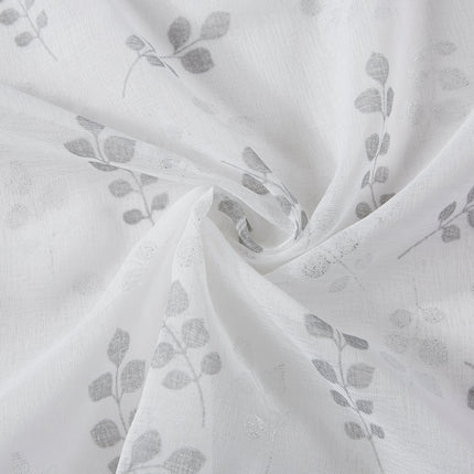 72" White And Silver Floral Shower Curtain