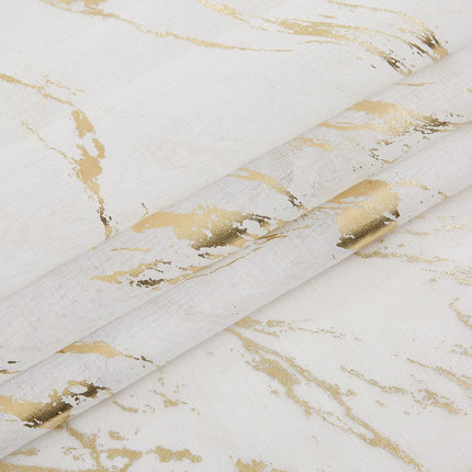 72" White And Gold Abstract Shower Curtain