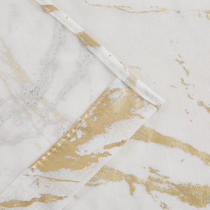 72" White And Gold Abstract Shower Curtain