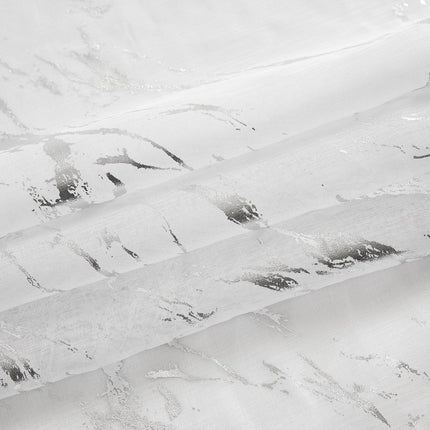 72" White And Silver Abstract Shower Curtain