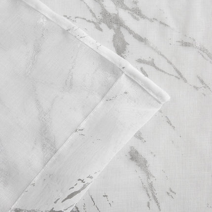 72" White And Silver Abstract Shower Curtain