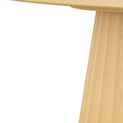 67" Natural Wood Double Pedestal Base Oval Dining Table
