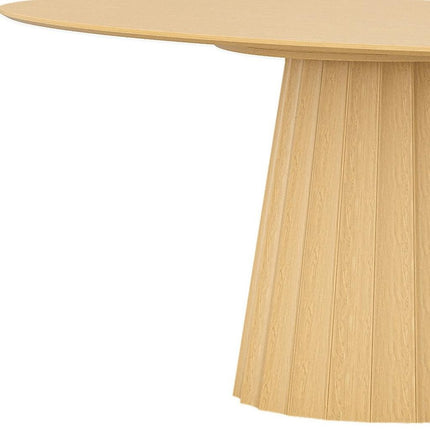 67" Natural Wood Double Pedestal Base Oval Dining Table