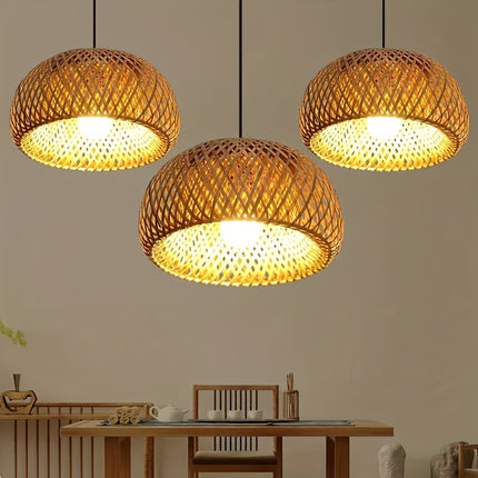 Bamboo Woven Lampshade for Traditional Chinese Style Dining Room, Tea House