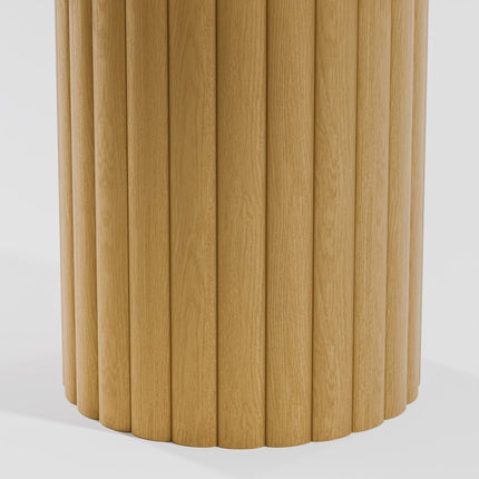 60" Natural Solid Wood Pedestal Base Round Top Dining Table