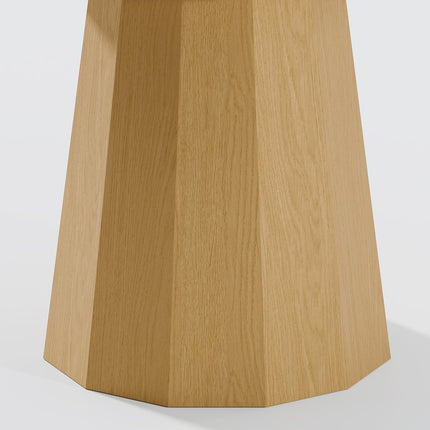 60" Oak Wood Pedestal Base Round Top Dining Table