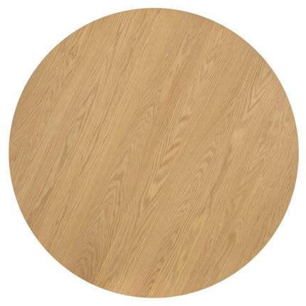 60" Oak Wood Pedestal Base Round Top Dining Table