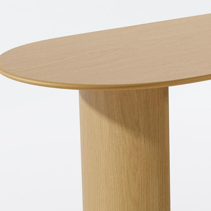 79" Natural Solid Wood Double Pedestal Base Oval Dining Table