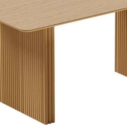 67" Natural Wood Double Pedestal Base Dining Table